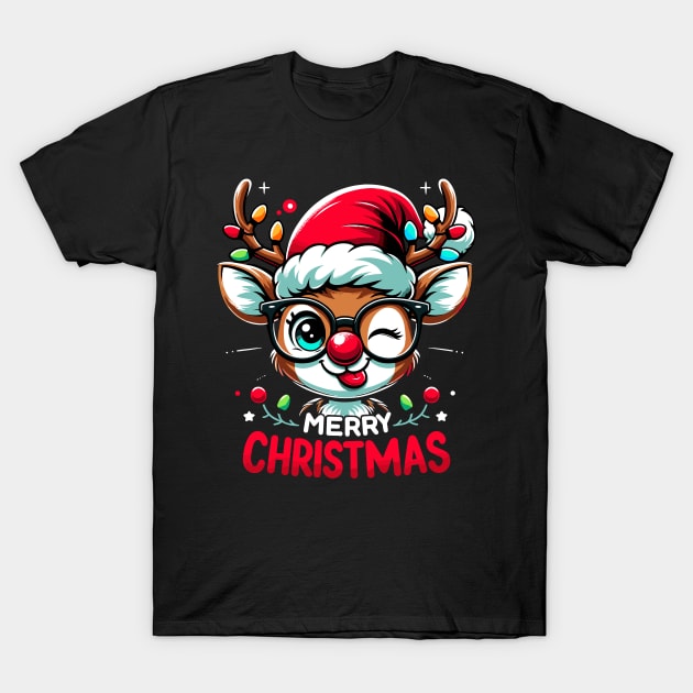 Merry Christmas Reindeer Rudolph Xmas Family holiday T-Shirt by Ramadangonim